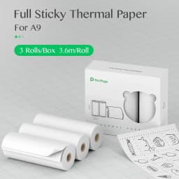 PeriPage 56x30 77x30mm Thermal Paper Label Paper Sticker for Thermal Pocket Mini Wireless Printer A9 Translucent Color Paper