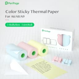 PeriPage 56x30 77x30mm Thermal Paper Label Paper Sticker for Thermal Pocket Mini Wireless Printer A9 Translucent Color Paper