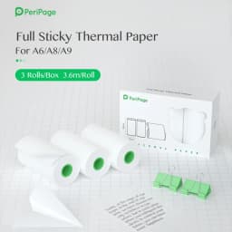 PeriPage 56x30 77x30mm Thermal Paper Label Paper Sticker for Thermal Pocket Mini Wireless Printer A9 Translucent Color Paper
