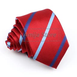 Brand New Men's Tie Red Blue Yellow Striped Plaid Jacquard Necktie Daily Wear Accessories Cravat Wedding Party Gift For A Man
