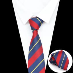 Brand New Men's Tie Red Blue Yellow Striped Plaid Jacquard Necktie Daily Wear Accessories Cravat Wedding Party Gift For A Man