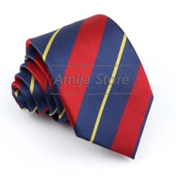 Brand New Men's Tie Red Blue Yellow Striped Plaid Jacquard Necktie Daily Wear Accessories Cravat Wedding Party Gift For A Man