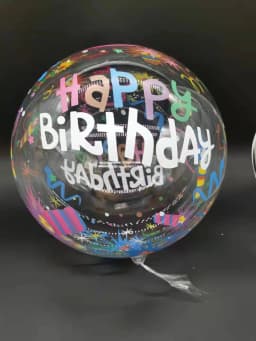 20 Inch Butterfly Printed BoBo Balloons Happy Birthday Transparent Bubble Balloon Birthday Party Baby Shower Wedding Decorations