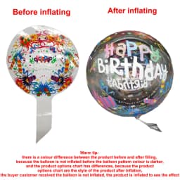 20 Inch Butterfly Printed BoBo Balloons Happy Birthday Transparent Bubble Balloon Birthday Party Baby Shower Wedding Decorations