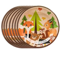 Woodland Tableware Jungle Safari Birthday Decoration Wild One 1st Bithday Party Supplies Forest Animal Paper Plates Banner