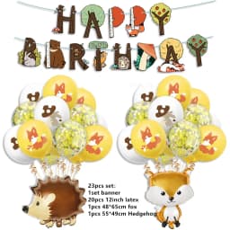 Woodland Tableware Jungle Safari Birthday Decoration Wild One 1st Bithday Party Supplies Forest Animal Paper Plates Banner