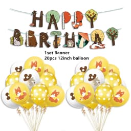 Woodland Tableware Jungle Safari Birthday Decoration Wild One 1st Bithday Party Supplies Forest Animal Paper Plates Banner