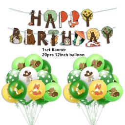 Woodland Tableware Jungle Safari Birthday Decoration Wild One 1st Bithday Party Supplies Forest Animal Paper Plates Banner