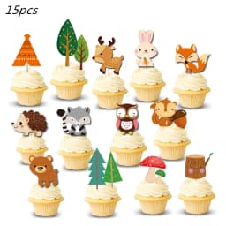 Woodland Tableware Jungle Safari Birthday Decoration Wild One 1st Bithday Party Supplies Forest Animal Paper Plates Banner
