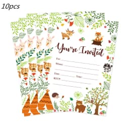 Woodland Tableware Jungle Safari Birthday Decoration Wild One 1st Bithday Party Supplies Forest Animal Paper Plates Banner