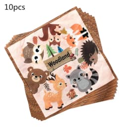 Woodland Tableware Jungle Safari Birthday Decoration Wild One 1st Bithday Party Supplies Forest Animal Paper Plates Banner