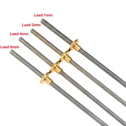 1Set 3D Printer CNC T8 Lead Screw 8mm Length 100-800mm + Brass Copper Nut + KFL08 Bearing Bracket + Flexible Coupling 8x8