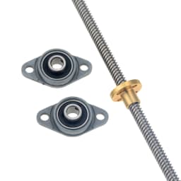 1Set 3D Printer CNC T8 Lead Screw 8mm Length 100-800mm + Brass Copper Nut + KFL08 Bearing Bracket + Flexible Coupling 8x8