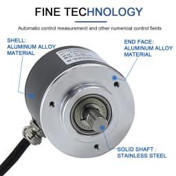 Cloweit 50mm Incremental Rotary Encoder 8mm Shaft Photoelectric Optical Switch AB 2 Phases 10-1024-3600 PPR 5-24VDC