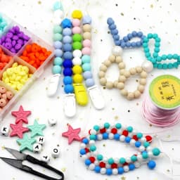 BOBO.BOX 10pcs Silicone Teether Feather Beads Baby Teething Toys BPA Free Chewable Necklace Pendant Infant Newborn Nursing Gift