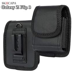 Leather Phone Pouch For Samsung Z Flip 8 7 Belt Clip Holster Oxford Cloth Phone Case For Galaxy Z Flip 4 3 5G SM-F711B Waist Bag