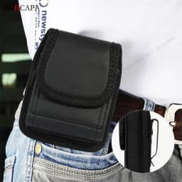 Leather Phone Pouch For Samsung Z Flip 8 7 Belt Clip Holster Oxford Cloth Phone Case For Galaxy Z Flip 4 3 5G SM-F711B Waist Bag