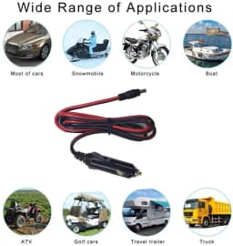 12-24V DC Car Charger Auto Power Supply Cord Cigarette Lighter Male Plug to DC 5.5mm x 2.1mm Connector Extension Cord for dvd