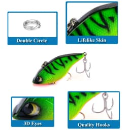 1Pcs Vib Fishing Lure 5cm 15g Sinking VIB Lure Artificial Wobbler Noise Lipless Crankbait for Bass Pike Full Swimming Layer