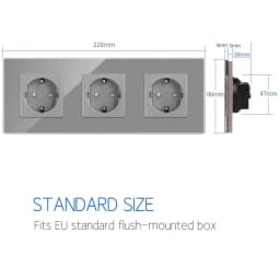 Wall Socket Crystal Glass Panel 16A Double Wall Power Outlet Triple Electrical sockets For Home Improvemet EU Standard Bingoelec