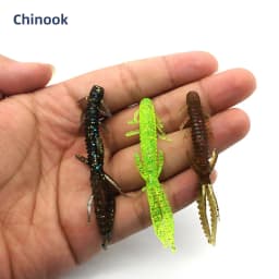 Chinook Soft Bait Lure 70mm 1.8g 10pcs Bamboo Shrimp Lure Wobblers Worm Fishing Silicone Fish Artificial Bait