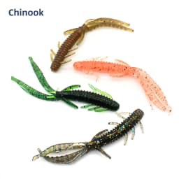 Chinook Soft Bait Lure 70mm 1.8g 10pcs Bamboo Shrimp Lure Wobblers Worm Fishing Silicone Fish Artificial Bait