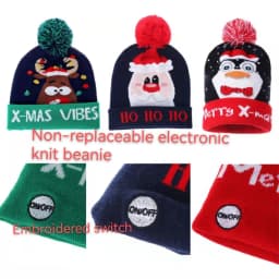 New Style! LED Christmas Hat Beanie Light Up Illuminate Warm Hat 48 Patterns New Year Snowman Sweater Hat Christmas Decorations