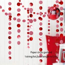 Glitter Red Wedding Decoration Heart Banner Garlands Hanging Streamers for Anniversary Engagement Bridal Shower Birthday Party