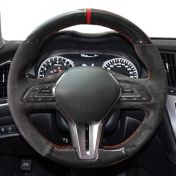Customized Car Steering Wheel Cover Carbon Fiber Suede Braid For Infiniti QX50 2018-2020 Q50 2018 2019 2020 Q60 2016-2020