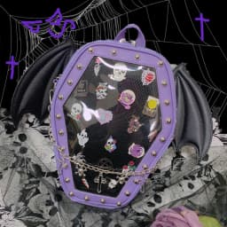 Gothic Punk Coffin Shape Ita Bag Women Clear Backpacks Dark Lolita Handbag and Shoulder Bag Girls Cosplay Designer 2 Insert
