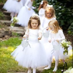 20 CM White Flower Girls Basket Silk Wedding Basket for Flower Bride/Kids Hand Held Wedding Ceremony Party Decorations