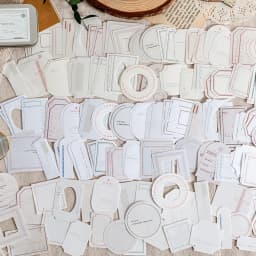 150 pcs Lron box labels Sticky note paper base border color collage message memo Decorative Wild Retro INS Style Craft Supplies