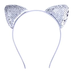 Cat Ear Headbands Reversible Shiny Sequin Hairband Kitty Headband Shine Sequins Hair Hoops for Women and Girls