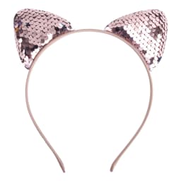 Cat Ear Headbands Reversible Shiny Sequin Hairband Kitty Headband Shine Sequins Hair Hoops for Women and Girls