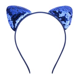 Cat Ear Headbands Reversible Shiny Sequin Hairband Kitty Headband Shine Sequins Hair Hoops for Women and Girls