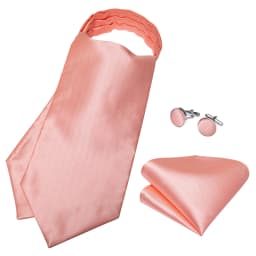 Fashion Ascot Tie for Men Solid Pink Cravat Necktie Ring Brooch Set for Wedding Party Man Suit Accessories Male Scarf Gift