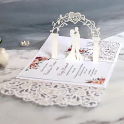 10/20Pcs White Gold Pearl Paper Laser Cut Wedding Invitations Card European Wedding Bridal Shower Decor Gift Greeting Card Kits