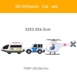 New Fire Truck Magnetic Train Car Ambulance Police Car Fire Truck Helicopter Compatible Brio Wood Track Children's Toys