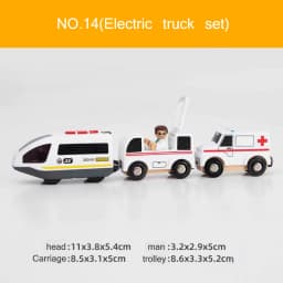 New Fire Truck Magnetic Train Car Ambulance Police Car Fire Truck Helicopter Compatible Brio Wood Track Children's Toys