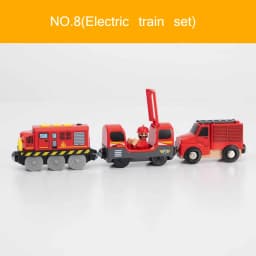 New Fire Truck Magnetic Train Car Ambulance Police Car Fire Truck Helicopter Compatible Brio Wood Track Children's Toys