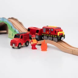 New Fire Truck Magnetic Train Car Ambulance Police Car Fire Truck Helicopter Compatible Brio Wood Track Children's Toys