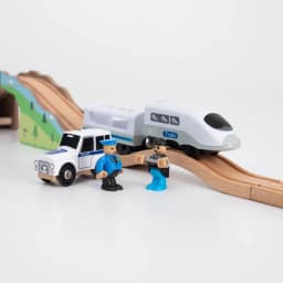 New Fire Truck Magnetic Train Car Ambulance Police Car Fire Truck Helicopter Compatible Brio Wood Track Children's Toys