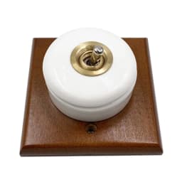 1 Way 2 Way Wall Retro Ceramic Toggle Switch Metal Lever Creative Round Momentary Switch Black White Brown
