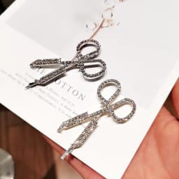 New Fashion Scissors full drill luxury rhinestone side clip duckbill clip hairpin Barrettes Women girl Hair Accessories Headwear