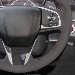 Hand-Stitched Soft Black Suede Car Steering Wheel Covers For Honda Civic 10 2016-2021 CR-V CRV 2017-2021 Clarity 2018-2021