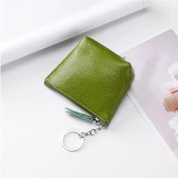 Portable Genuine Leather Coin Purse Vintage Key Card Coin Earphone Holder Pouch for Women Men Mini Wallet