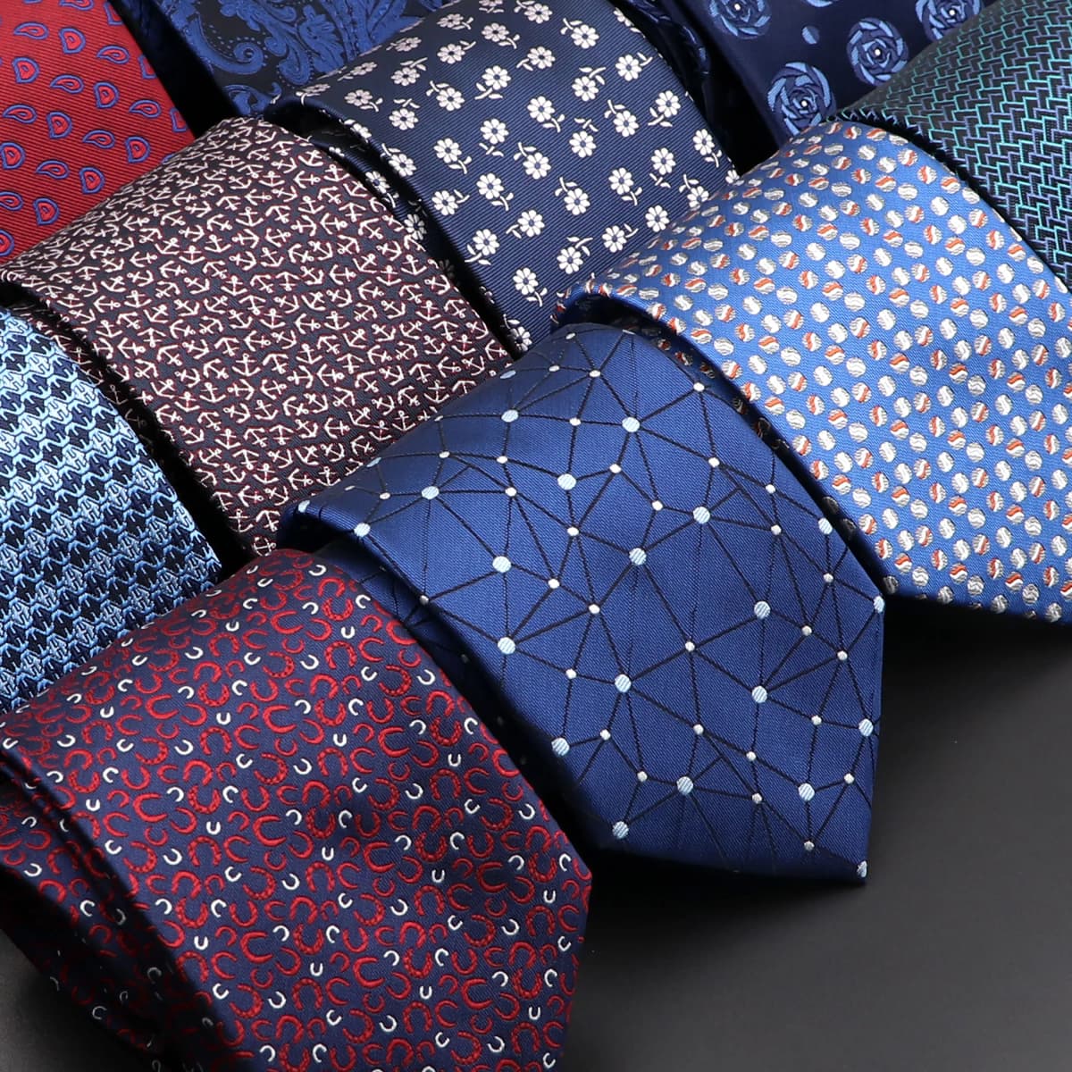 New Men's Tie Classic Solid Color Stripe Plaid 8cm Jacquard Navy Necktie Accessories Daily Wear Cravat Wedding Party Gift