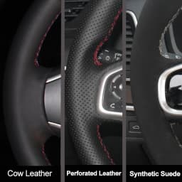 Hand Sewing Car Steering Wheel Cover Wrap Beige Leather Suede For Renault Megane 2 2002-2009 Scenic 2 (Grand Scenic) Kangoo 2