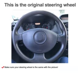 Hand Sewing Car Steering Wheel Cover Wrap Beige Leather Suede For Renault Megane 2 2002-2009 Scenic 2 (Grand Scenic) Kangoo 2