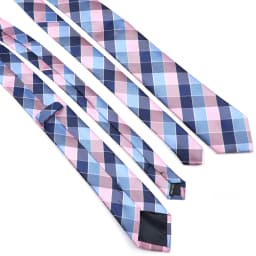 Fashion New Jacquard Woven Necktie For Men Classic Blue Pink Plaid Striped Business Wedding Formal Gravata Daily Wear Ties